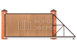 Ворота откатные для дачи 1980×2100 ВЭ-5058