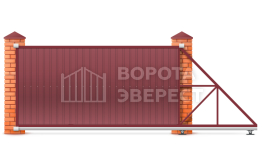 Ворота автоматические откатные с дистанционным открытием 4000×2000 ВЭ-5207