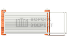 Откатные ворота 2100×3000 из сэндвич панелей. ВЭ-5561