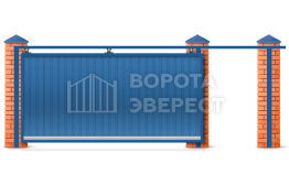 Откатные ворота 2500×4000 на верхних роликах ВЭ-5154
