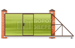 Откатные ворота 7 метров 7000×2300 с калиткой ВЭ-5793