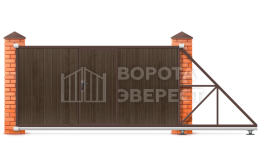 Ворота дачные откатные 2500×3000 ВЭ-5063