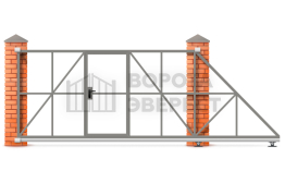 Автоматические откатные ворота 2200×3000 с дистанционным открытием ВЭ-5033