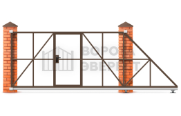 Ворота откатные под ключ без автоматики 2200×3200 ВЭ-5257
