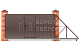 Откатные ворота консольные 3600×2200 ВЭ-4904