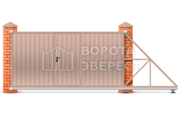 Ворота откатные для дачи под ключ 2200×3200 ВЭ-5061