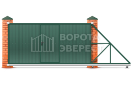 Ворота откатные 2500×3000 из профлиста ВЭ-5525