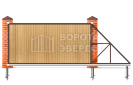 Сдвижные ворота для дачи 2000×2100 ВЭ-5053