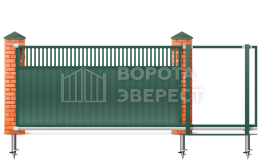 Ворота откатные для дачи 2200×2500 ВЭ-5043