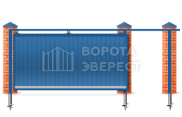 Откатные ворота 2500×3500 с верхними роликами ВЭ-5147