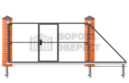Ворота откатные 7 метров 7000×2400 с калиткой ВЭ-5821