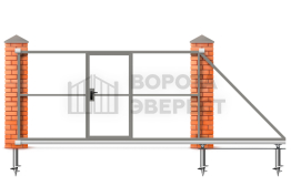 Ворота автоматические с дистанционным открытием для забора 2250×2550 ВЭ-5213