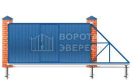 Откатные ворота 2100×10000 ВЭ-5958