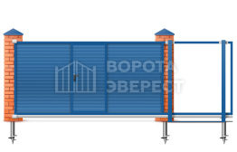Ворота откатные 1750×2000 с калиткой ВЭ-5346