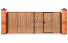 Распашные деревянные ворота 2250×3000 ВЭ-2435