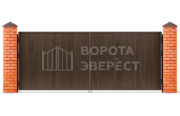 Распашные деревянные ворота с калиткой 3000×2500 ВЭ-2455