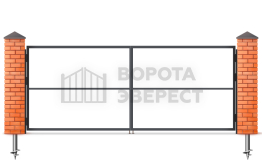 Распашные ворота на сваях 1500×2500 ВЭ-2121