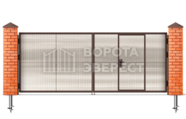 Уличные распашные ворота с калиткой 2000×2500 ВЭ-2004